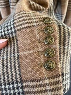 Jordan Elli Brentwood Trench Coat - Camel Check 100% Wool