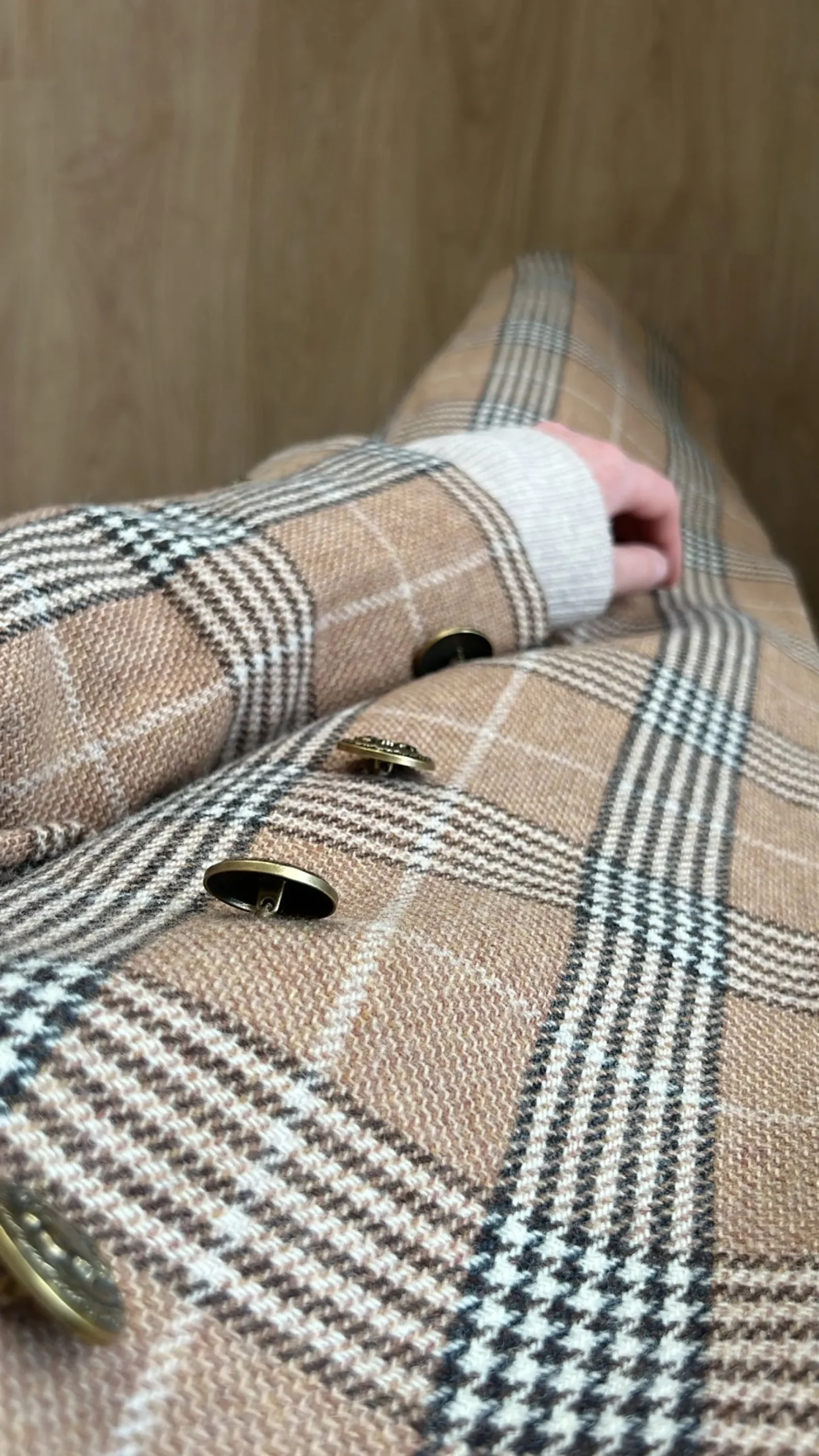 Jordan Elli Brentwood Trench Coat - Camel Check 100% Wool