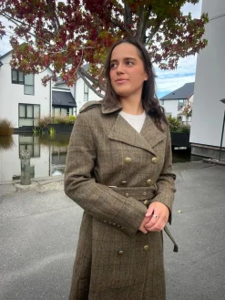 Jordan Elli Brentwood Trench Coat - Green Check
