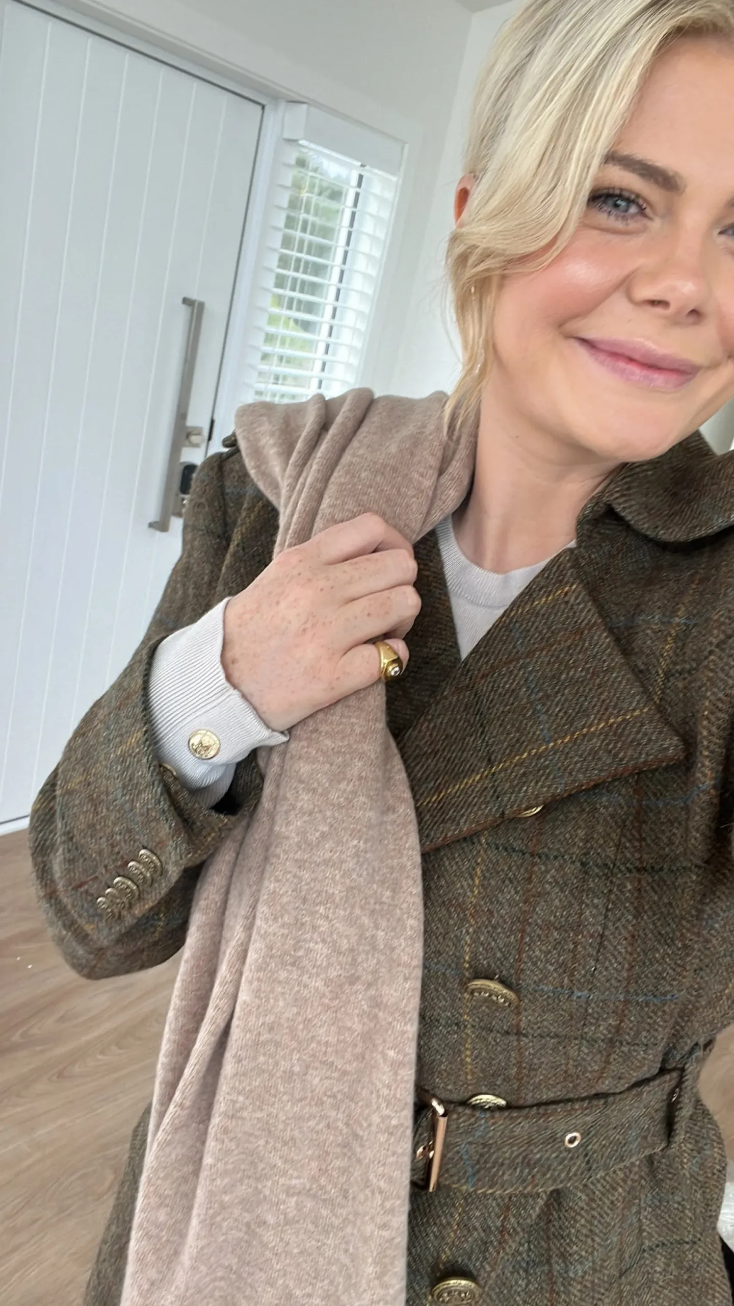 Jordan Elli Brentwood Trench Coat - Green Check