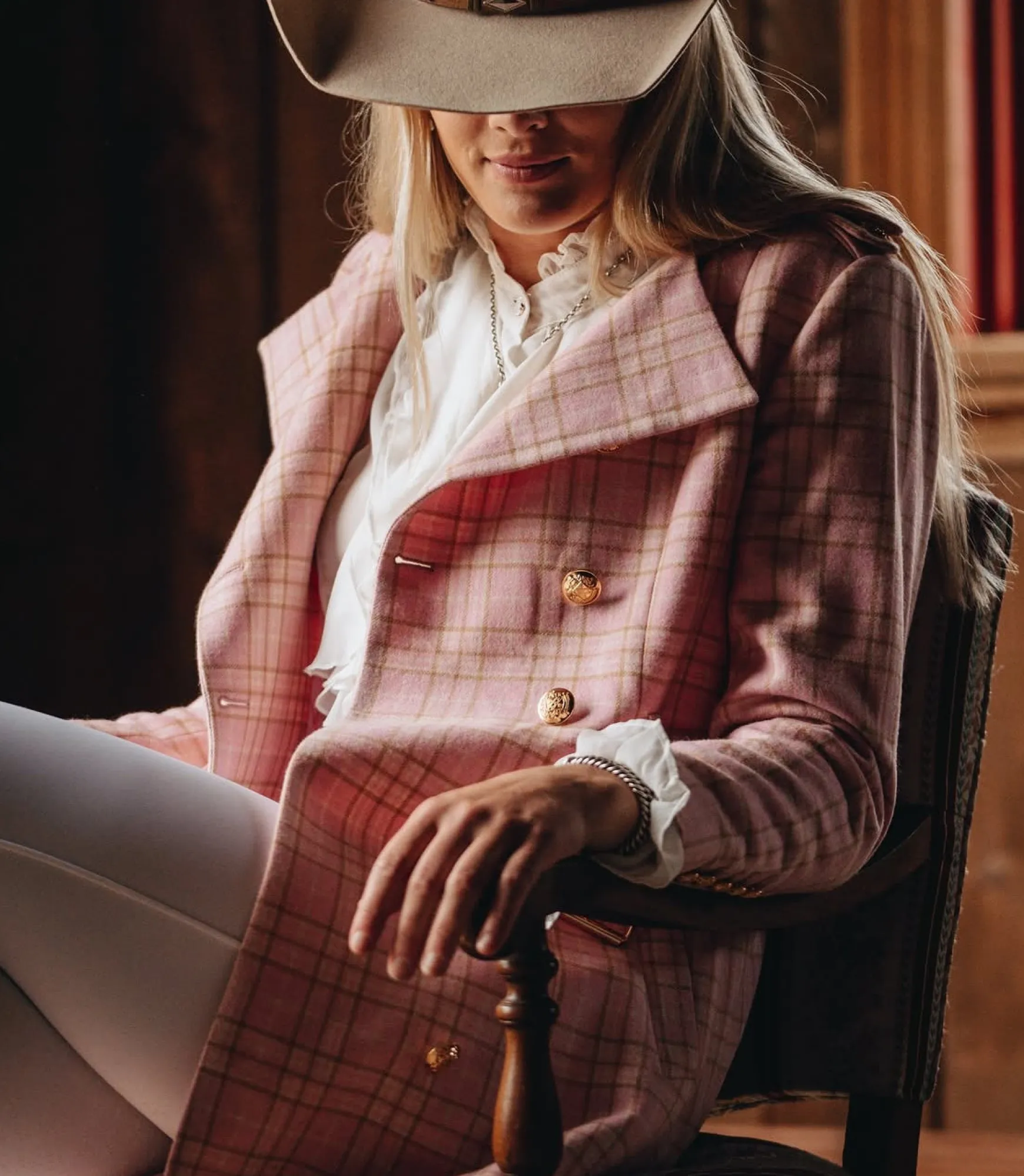 Jordan Elli Brentwood Trench Coat - Pink Check