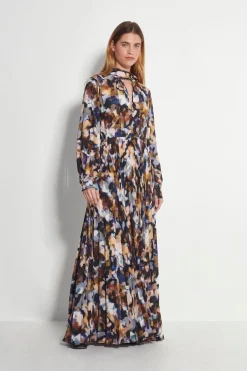 Juliette Hogan Coco Pleat Dress - Amber Dapple