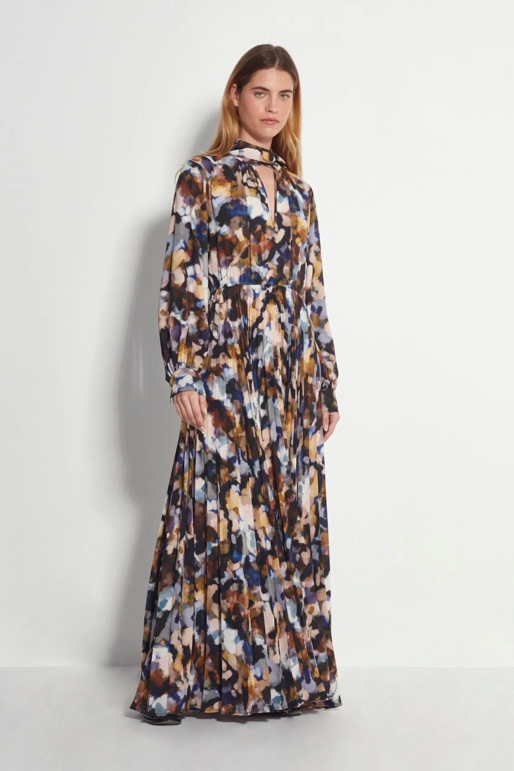 Juliette Hogan Coco Pleat Dress - Amber Dapple