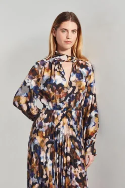 Juliette Hogan Coco Pleat Dress - Amber Dapple