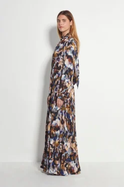 Juliette Hogan Coco Pleat Dress - Amber Dapple