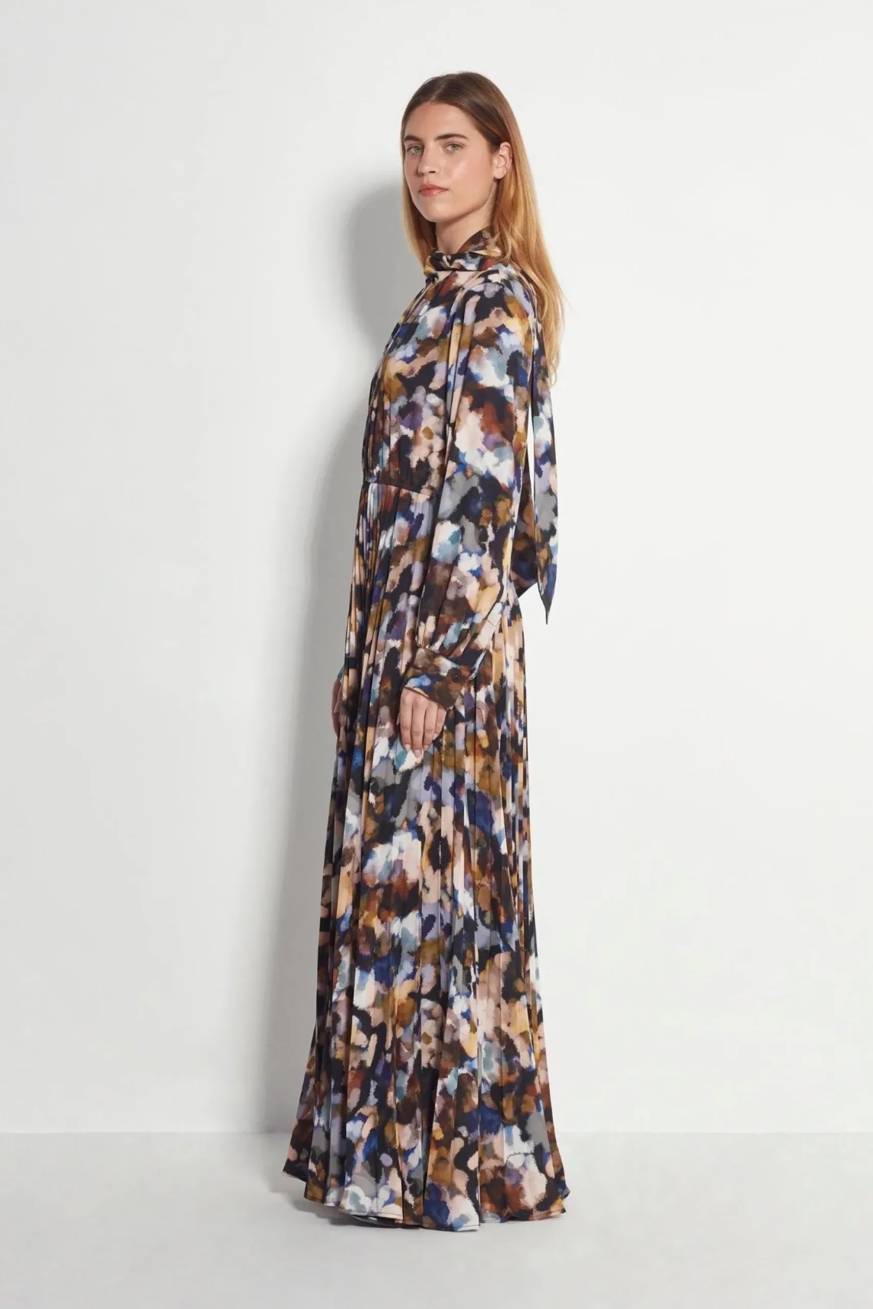 Juliette Hogan Coco Pleat Dress - Amber Dapple