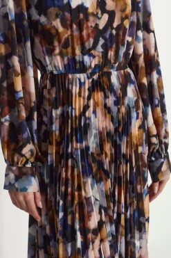 Juliette Hogan Coco Pleat Dress - Amber Dapple