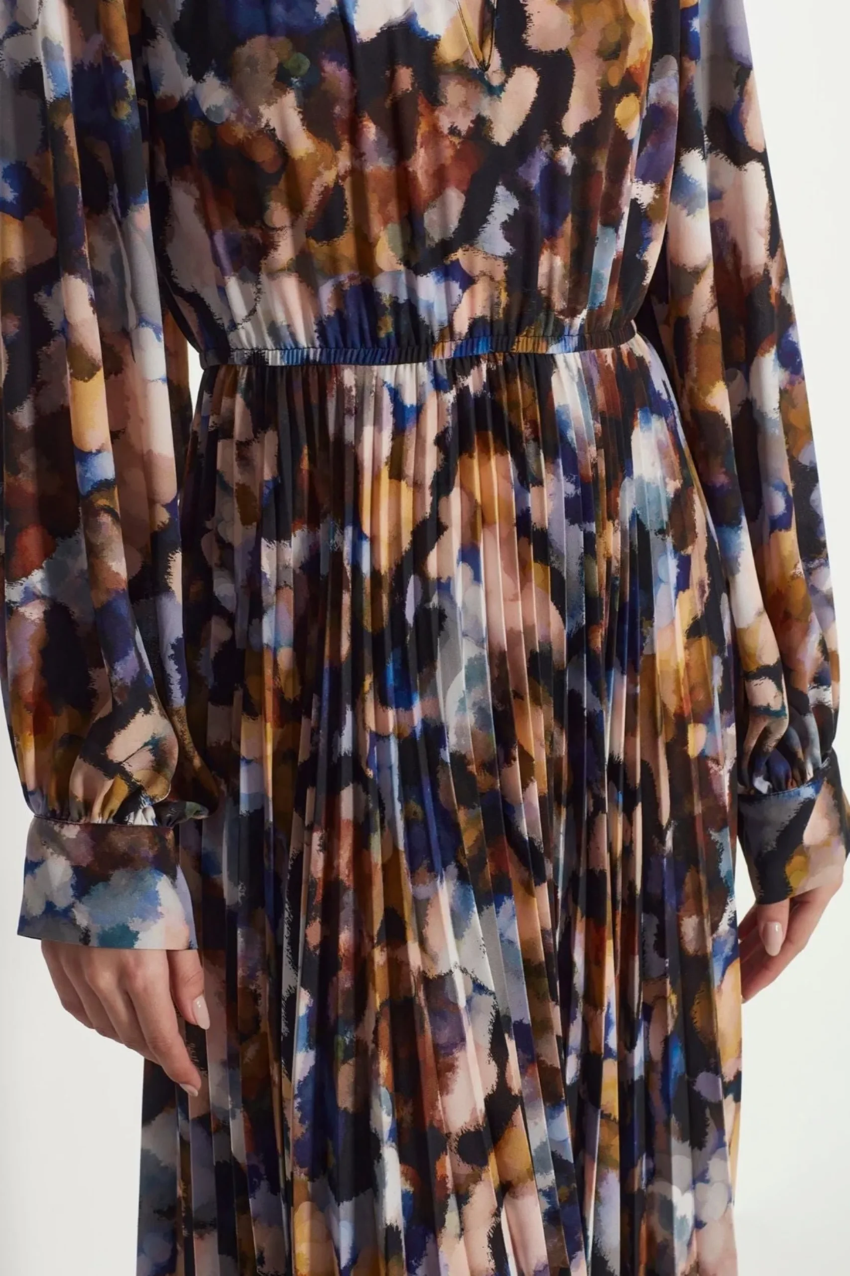 Juliette Hogan Coco Pleat Dress - Amber Dapple