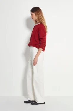Juliette Hogan Contrast Twin Cashmere Cardi - Macaroon
