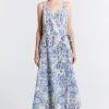 Karen Walker Cherished Wrap Dress - Natural/Blue