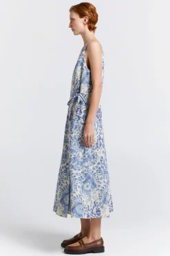 Karen Walker Cherished Wrap Dress - Natural/Blue