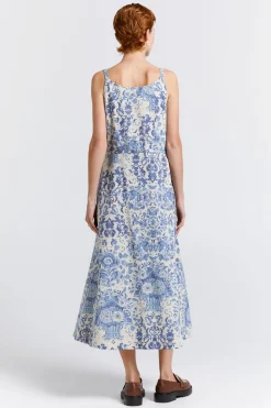 Karen Walker Cherished Wrap Dress - Natural/Blue