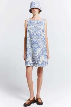 Karen Walker Porcelain Pinafore - Natural/Blue