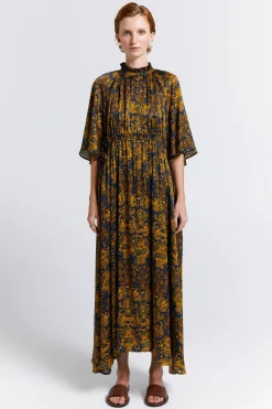 Karen Walker Trinket Dress - Navy/Antique Gold