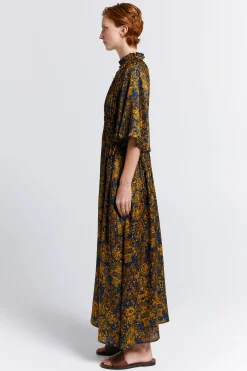 Karen Walker Trinket Dress - Navy/Antique Gold