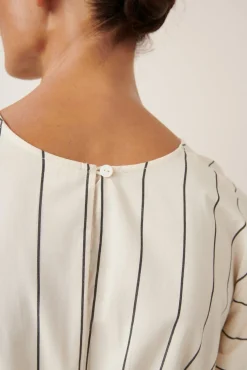 Kowtow Ellora Dress - Greige Pinstripe