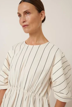 Kowtow Ellora Dress - Greige Pinstripe