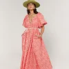 La Bohéme Girls Camila Maxi Dress - Coral Oat Leopard