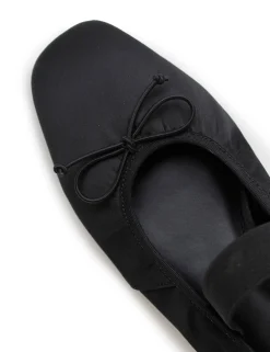 La Tribe Ballet Flat - Black Satin