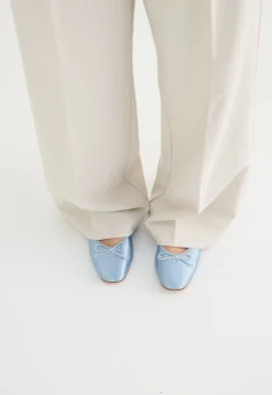 La Tribe Ballet Flat - Capri Blue Satin