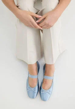 La Tribe Ballet Flat - Capri Blue Satin