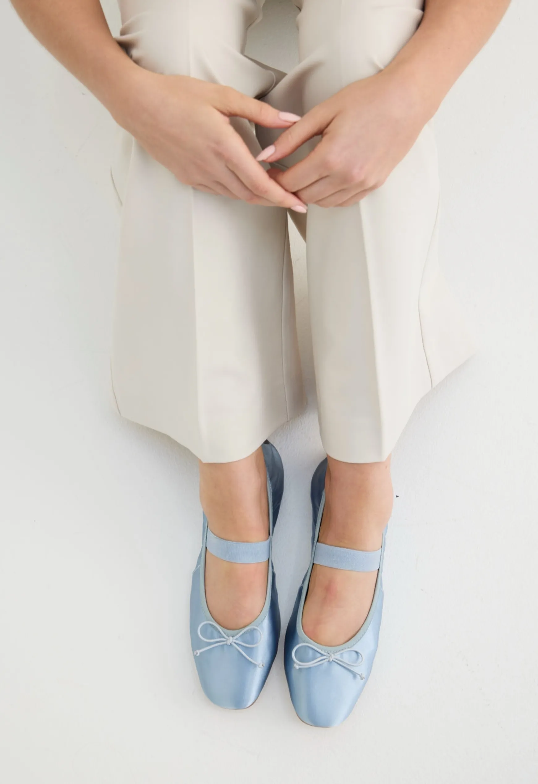 La Tribe Ballet Flat - Capri Blue Satin