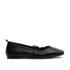 La Tribe Square Toe Flat - Black