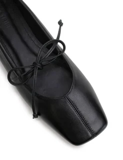 La Tribe Square Toe Flat - Black