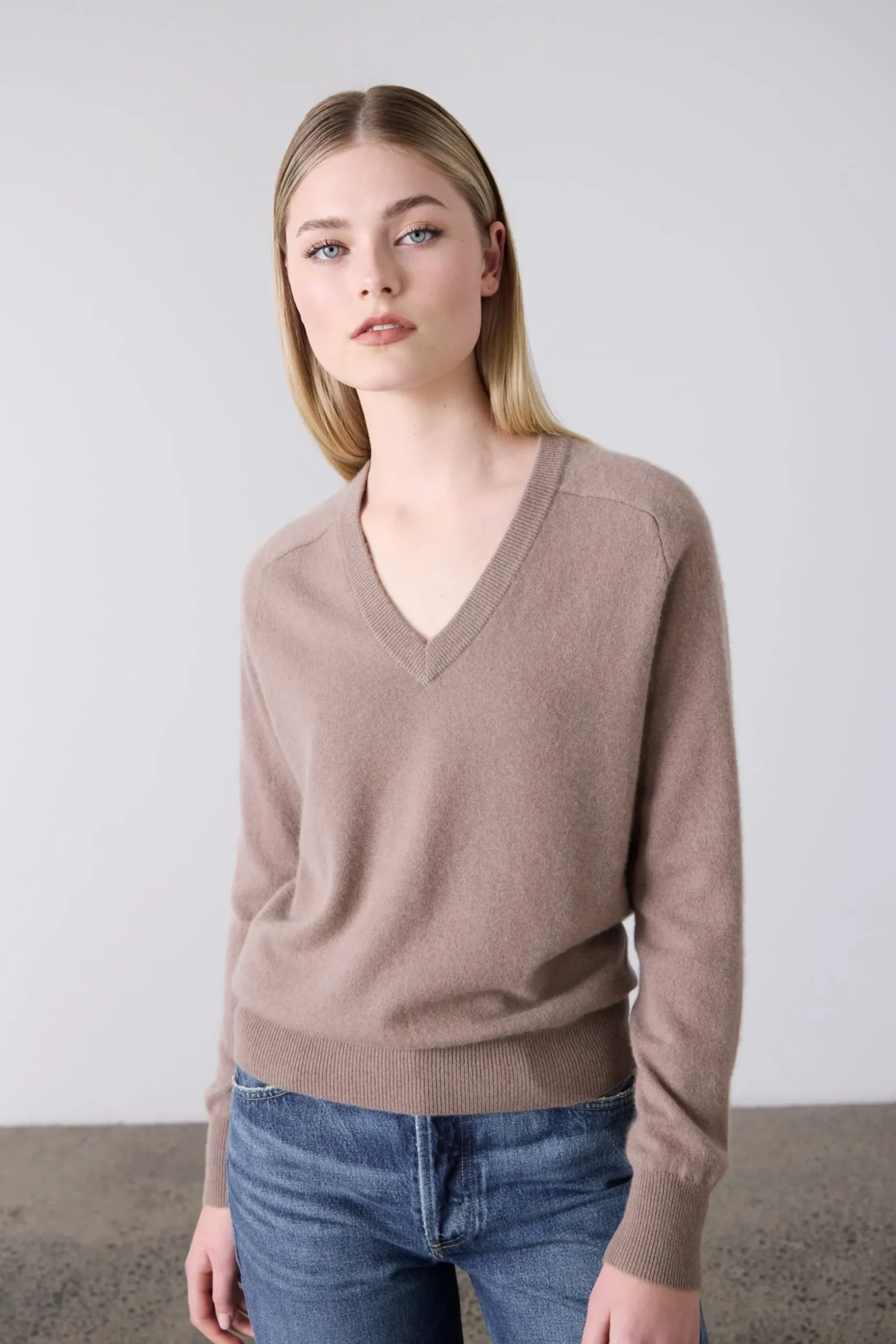 Laing Amy Cashmere V-Neck - Mink