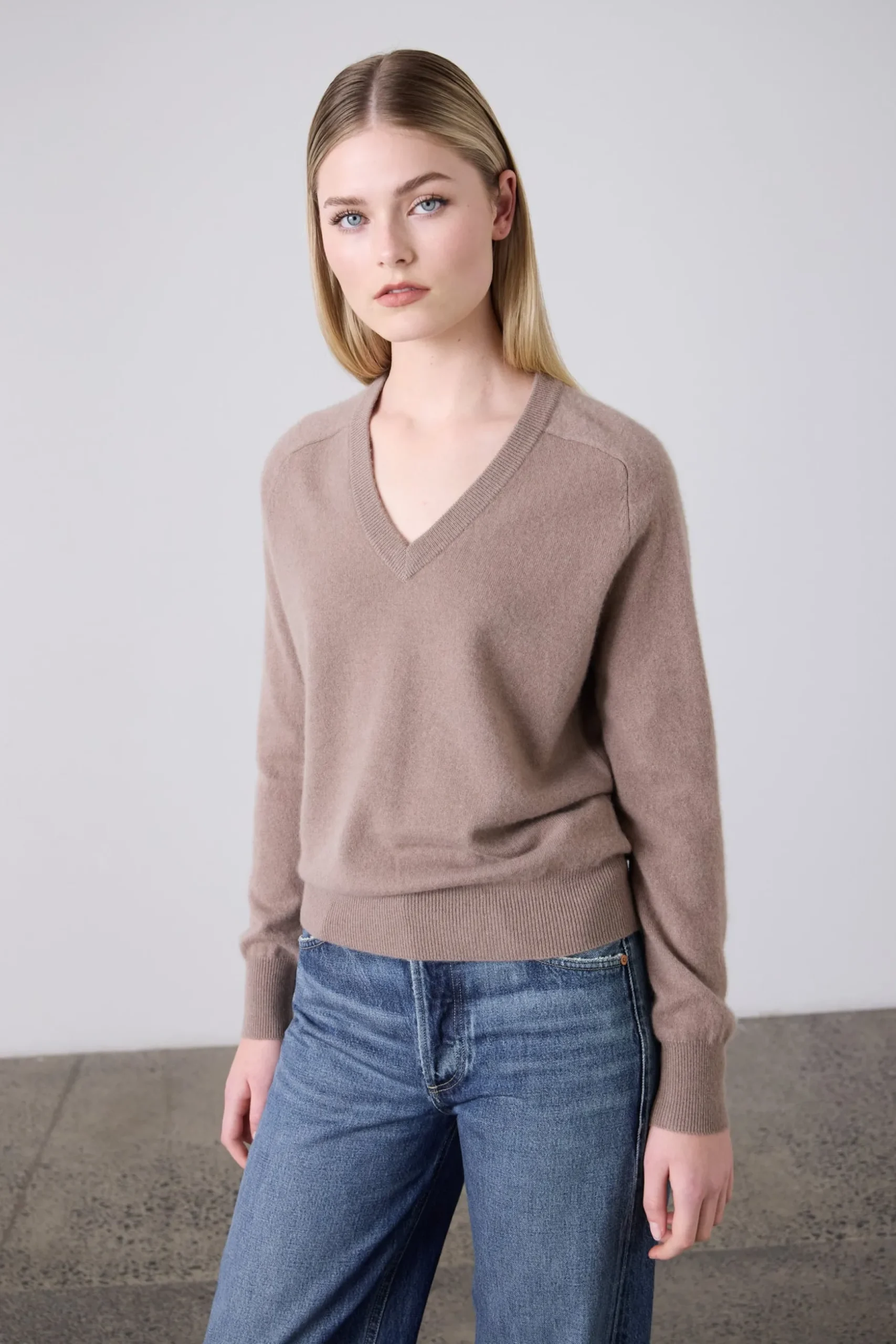 Laing Amy Cashmere V-Neck - Mink