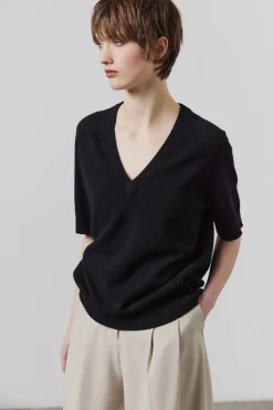 Laing Jasper Cashmere V Neck - Black