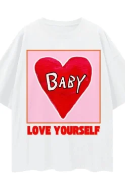 Maku The Label Baby, Love Yourself Oversized Tee - Lucent White | Arriving Mid-End April