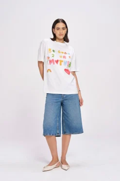 Maku The Label Be Good To Your Mother Oversized Tee - Lucent White | Arriving Mid-End April