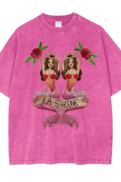 Maku The Label Mermaid La Sirene Oversized Tee - Rose Red | Arriving Mid-End April