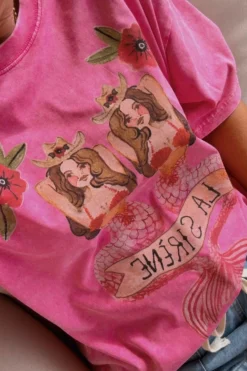 Maku The Label Mermaid La Sirene Oversized Tee - Rose Red | Arriving Mid-End April