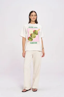 Maku The Label Olive Girl Oversized Tee - White | Arriving Mid-End April