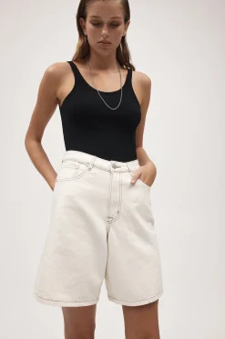 Marle Relaxed Jean Short - Ecru