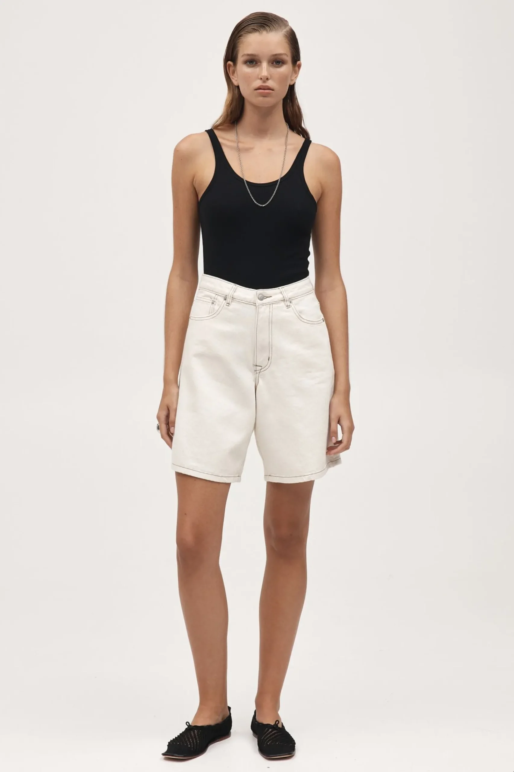 Marle Relaxed Jean Short - Ecru