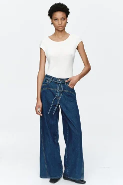 Marle Tie Curve Seam Jean - Heritage Blue