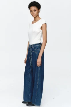 Marle Tie Curve Seam Jean - Heritage Blue