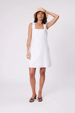 Marlow Iris Square Neck Dress - White