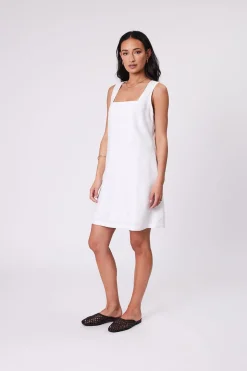 Marlow Iris Square Neck Dress - White