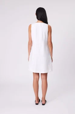 Marlow Iris Square Neck Dress - White