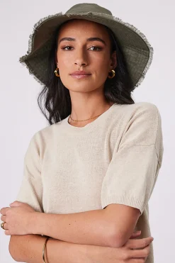 Marlow Linen Bucket Hat - Olive