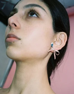 Meadowlark Bow Earrings Large - 23k Gold Plated