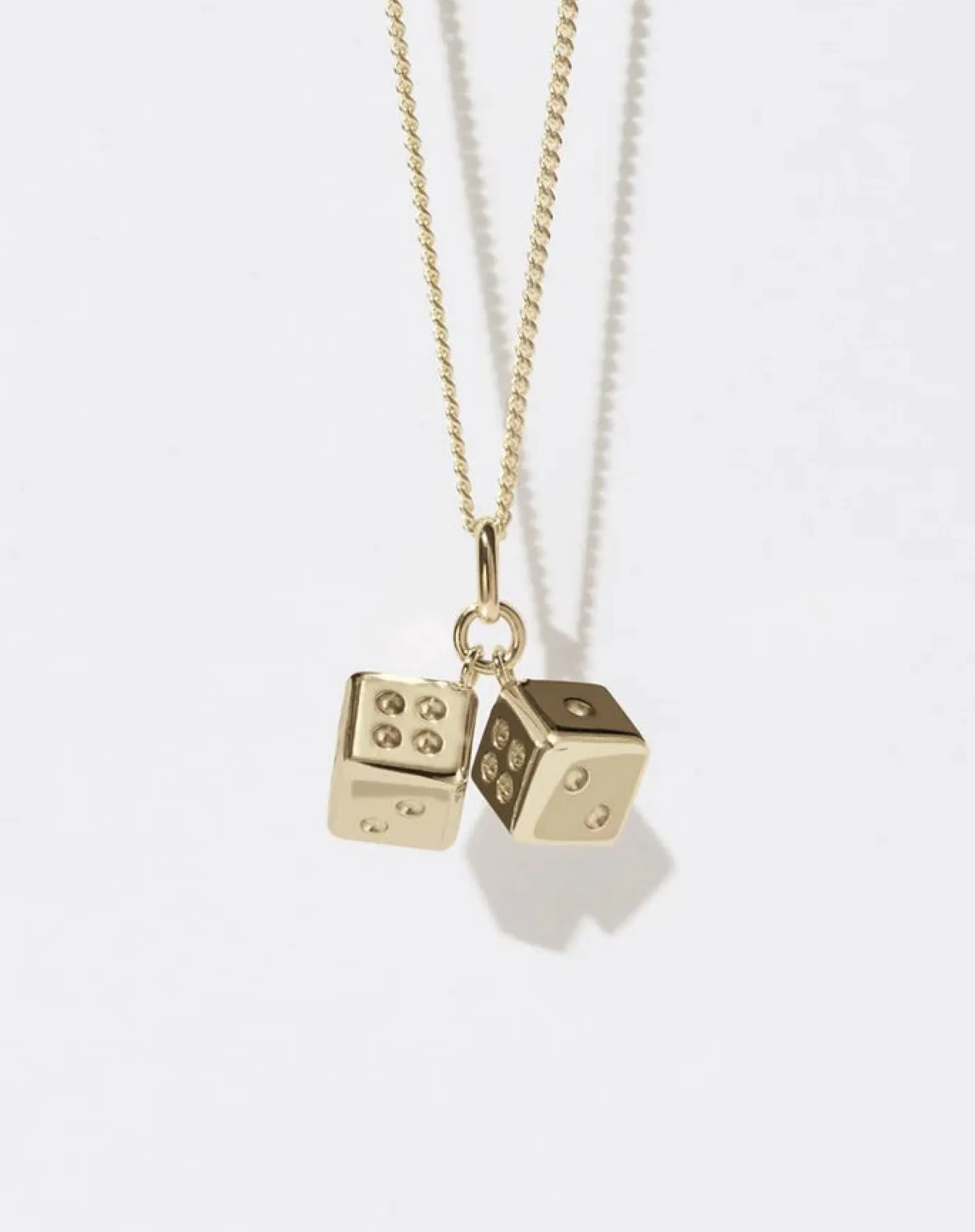 Meadowlark Dice Charm Necklace - Gold Plated
