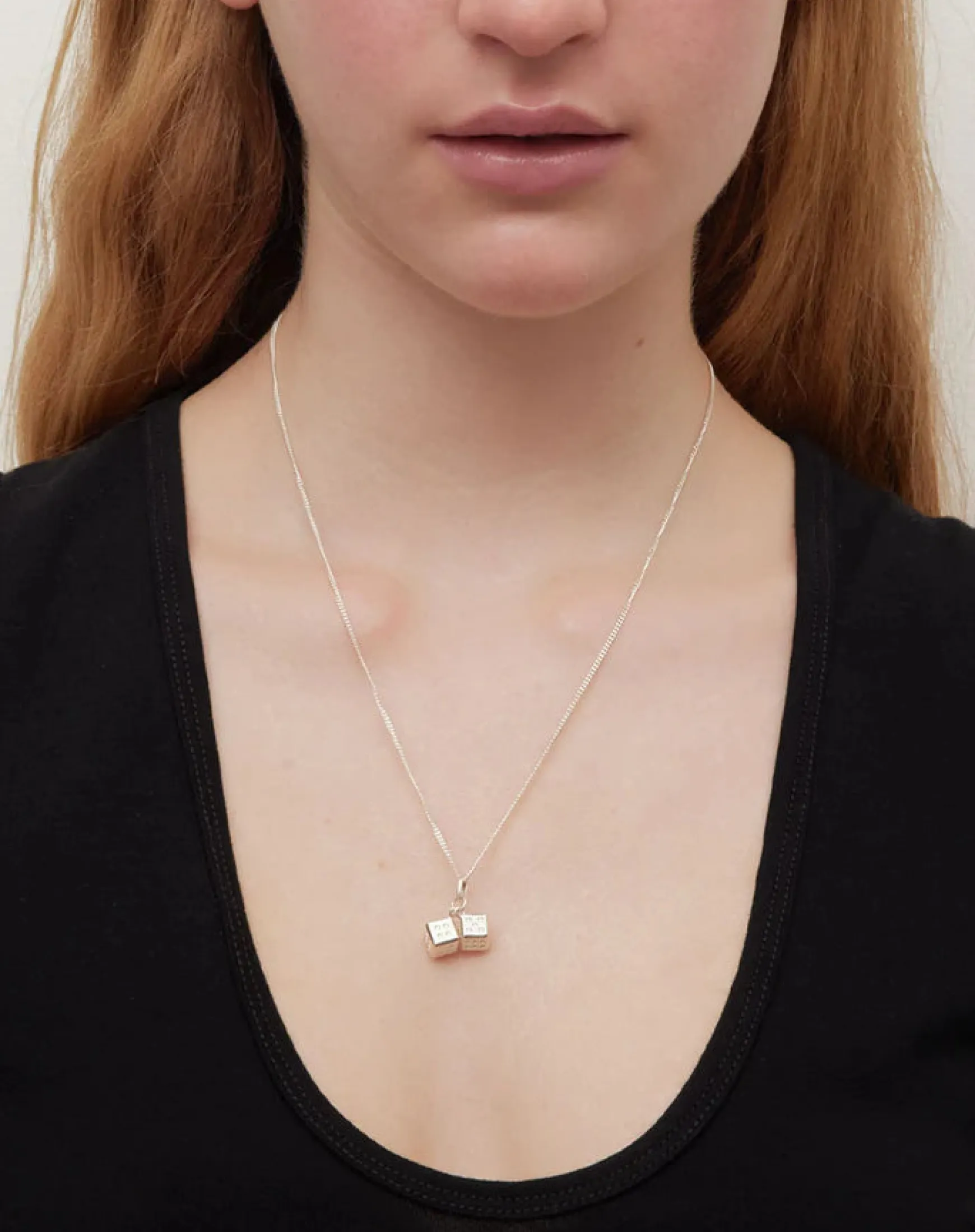 Meadowlark Dice Charm Necklace - Gold Plated