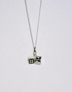 Meadowlark Dice Charm Necklace - Gold Plated