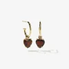 Meadowlark Heart Jewel Signature Hoops - Gold