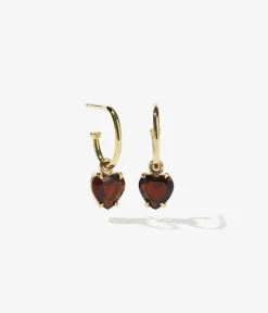 Meadowlark Heart Jewel Signature Hoops - Gold